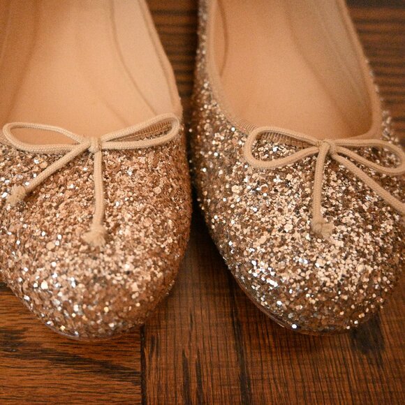 J.Crew Sparkle Flats – Pink Glitter – Size 9M - Picture 7 of 7